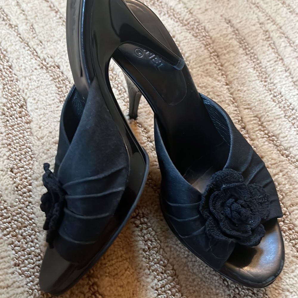Chanel Canvas Mules